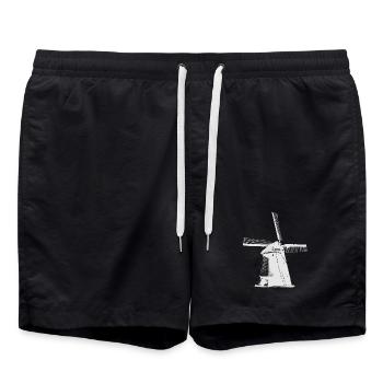 Windmill Netherlands - Swim Trunks - black - Front - AI Model Male 185 light (185cm)