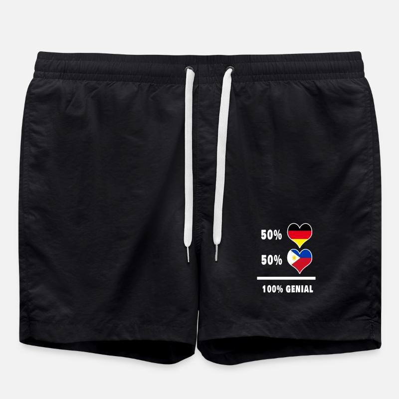 Germany and Philippines Awesome / Gift - Swim Trunks - black
