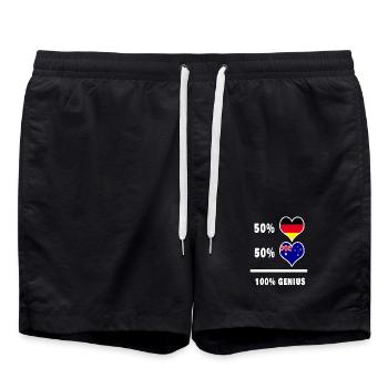 Allemagne et Australie brillant / cadeau - Short de bain - noir - Devant - AI Model Male 185 light (185cm)