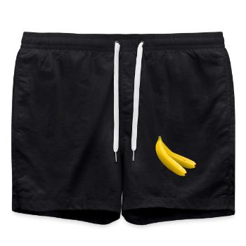 Zwillingsbananen Vektor Gelb - Badeshorts - Schwarz - Vorne - AI Model Male 185 light (185cm)