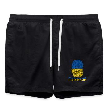 drapeau de l’Ukraine, c’est dans mon idée de cadeau ADN - Short de bain - noir - Devant - AI Model Male 185 light (185cm)