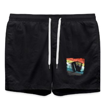 Akkordeon Harmonika - Badeshorts - Schwarz - Vorne - AI Model Male 185 light (185cm)