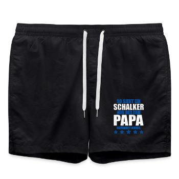 Schalker Papa | Schalke Vatertags Geschenkidee - Badeshorts - Schwarz - Vorne - AI Model Male 185 light (185cm)