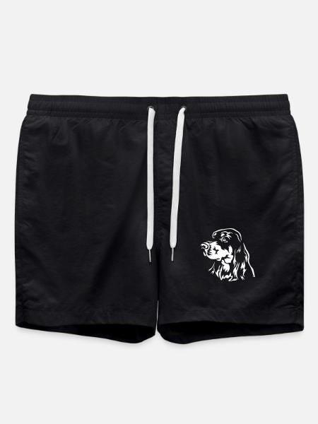 Gordon Setter Kopf "Black Edition" - Badeshorts - Schwarz