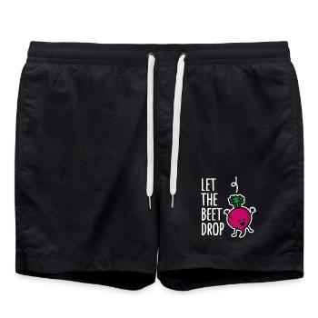Let the beet drop, beat drop EDM DJ Tanzmusik - Badeshorts - Schwarz - Vorne - AI Model Male 185 light (185cm)