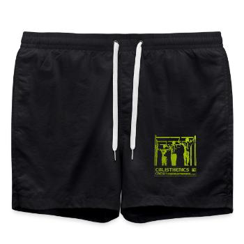 Calisthenics Crew Silhouette - Badeshorts - Schwarz - Vorne - AI Model Male 185 light (185cm)