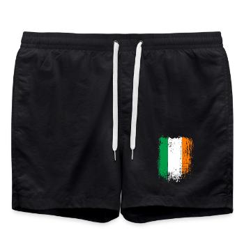 Irish Tricolor Distressed Flag - Swim Trunks - black - Front - AI Model Male 185 light (185cm)