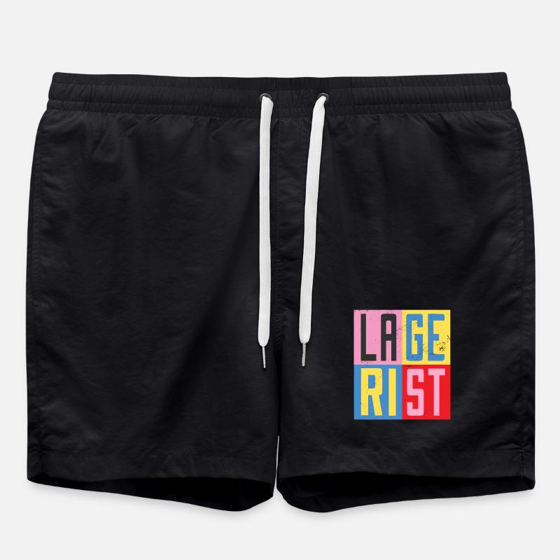Warehouse Design - Swim Trunks - black