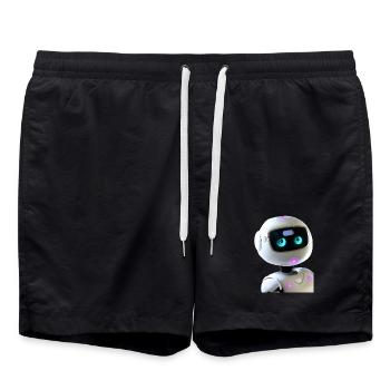 Futuristic Humanoid Robot - Swim Trunks - black - Front - AI Model Male 185 light (185cm)