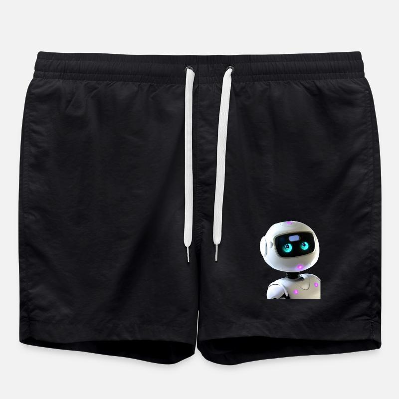 Futuristic Humanoid Robot - Swim Trunks - black