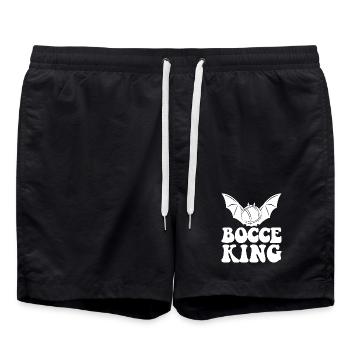 Bocce King Boules Bal Halloween Costume Boule Bocce - Short de bain - noir - Devant - AI Model Male 185 light (185cm)
