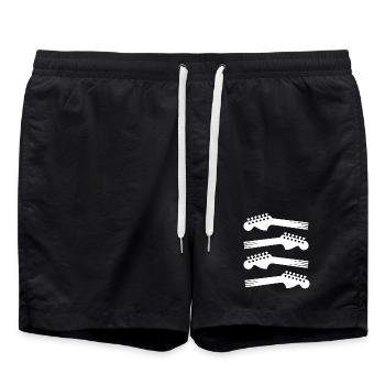 Gitarrenkopfplatte Silhouette Muster - Badeshorts - Schwarz - Vorne - AI Model Male 185 light (185cm)