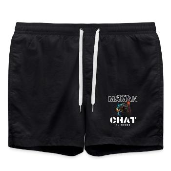 Meilleure Maman Chat Mondiale - Short de bain - noir - Devant - AI Model Male 185 light (185cm)
