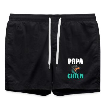 Papa Chien - Illustration Canine Colorée Moderne - Short de bain - noir - Devant - AI Model Male 185 light (185cm)