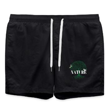 Nature Tree Emblem - Swim Trunks - black - Front - AI Model Male 185 light (185cm)