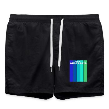 Australia Stripes Skyline - Badeshorts - Schwarz - Vorne - AI Model Male 185 light (185cm)