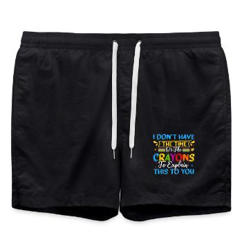 Ich habe weder die Zeit noch die Buntstifte - Badeshorts - Schwarz - Vorne - AI Model Male 185 light (185cm)