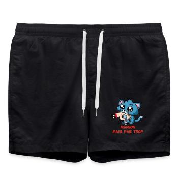 Mignon mais pas trop - Short de bain - noir - Devant - AI Model Male 185 light (185cm)