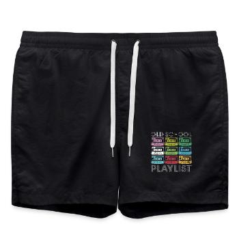 Rainbow Cassette Rasterdruck - Badeshorts - Schwarz - Vorne - AI Model Male 185 light (185cm)