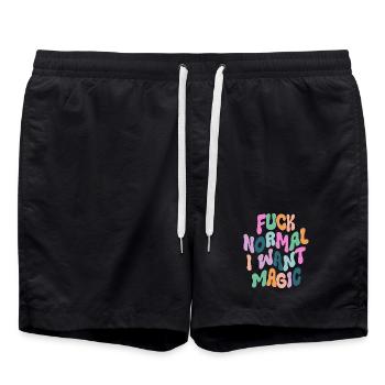 Fuck Normal I want Magic - Badeshorts - Schwarz - Vorne - AI Model Male 185 light (185cm)