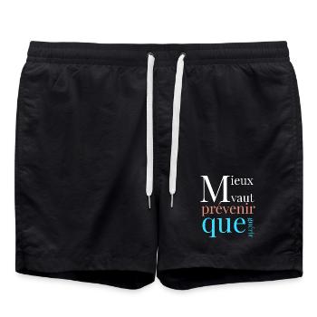 Mieux vaut prévenir que guérir - Short de bain - noir - Devant - AI Model Male 185 light (185cm)