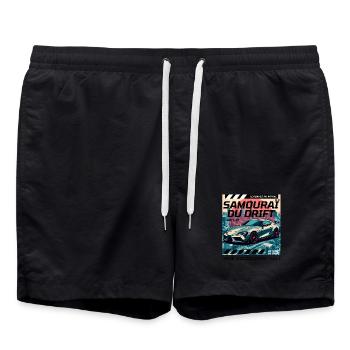 Samouraï Drift Urbaine - Short de bain - noir - Devant - AI Model Male 185 light (185cm)
