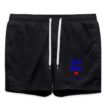 beste Oma - Badeshorts - Schwarz - Vorne - AI Model Male 185 light (185cm)