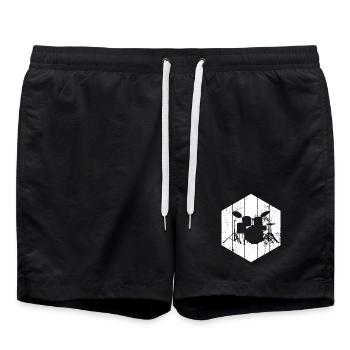 Dessin de la batterie - Short de bain - noir - Devant - AI Model Male 185 light (185cm)