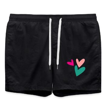 COUPLE. JUST MARRIED. EVJF. SAINT VALENTIN. MARIES - Short de bain - noir - Devant - AI Model Male 185 light (185cm)