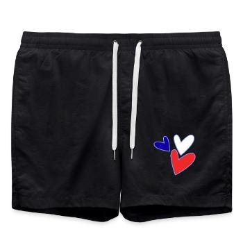 VALENTINE'S DAY. Bachelorette party. I LOVE YOU. I LOVE YOU. LOVE - Swim Trunks - black - Front - AI Model Male 185 light (185cm)