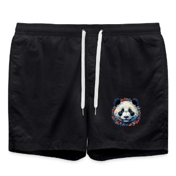 Panda - Badeshorts - Schwarz - Vorne - AI Model Male 185 light (185cm)