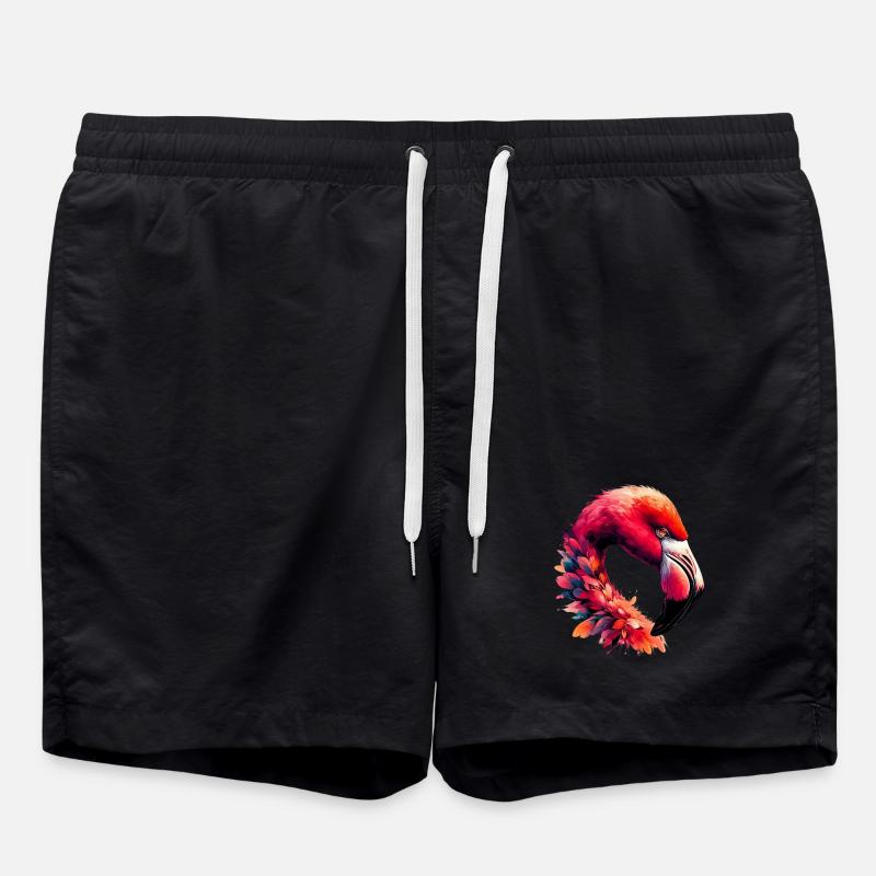 Flamingo - Badeshorts - Schwarz