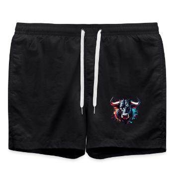 Stier - Badeshorts - Schwarz - Vorne - AI Model Male 185 light (185cm)