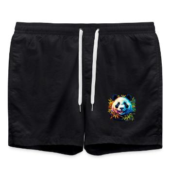 Panda - Badeshorts - Schwarz - Vorne - AI Model Male 185 light (185cm)