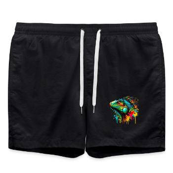 Iguane - Short de bain - noir - Devant - AI Model Male 185 light (185cm)