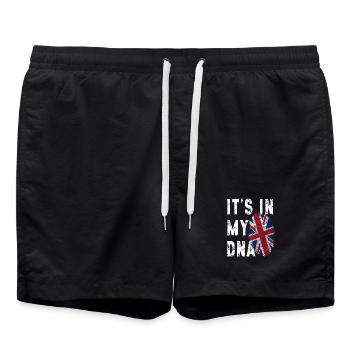 C’EST DANS MON ADN Drapeau britannique Angleterre Royaume-Uni Grande-Bretagne - Short de bain - noir - Devant - AI Model Male 185 light (185cm)