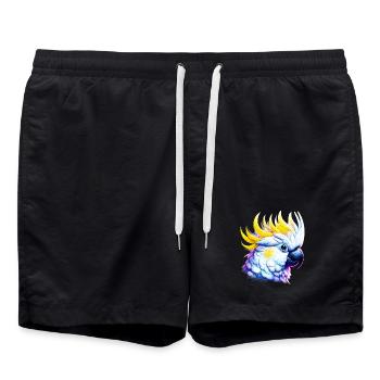 Cacatoès perroquet - Short de bain - noir - Devant - AI Model Male 185 light (185cm)