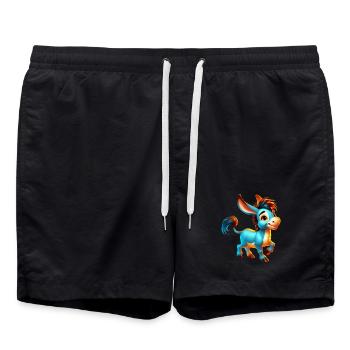 Esel-Maultier - Badeshorts - Schwarz - Vorne - AI Model Male 185 light (185cm)