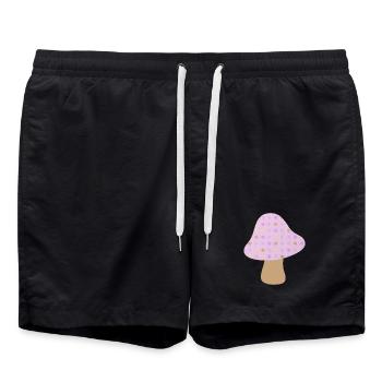 Pilz braun Punkte Dots pastell Wald Kinderzimmer - Badeshorts - Schwarz - Vorne - AI Model Male 185 light (185cm)