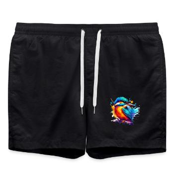 Eisvogel - Badeshorts - Schwarz - Vorne - AI Model Male 185 light (185cm)