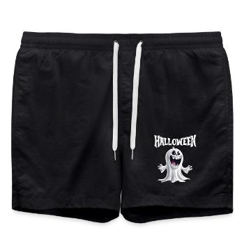 Halloween, Ghost, Celebrate Halloween - Swim Trunks - black - Front - AI Model Male 185 light (185cm)