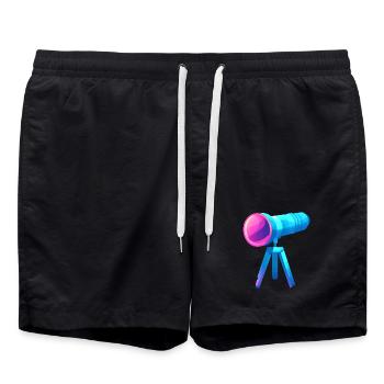 Conception de télescope plat et coloré - Short de bain - noir - Devant - AI Model Male 185 light (185cm)