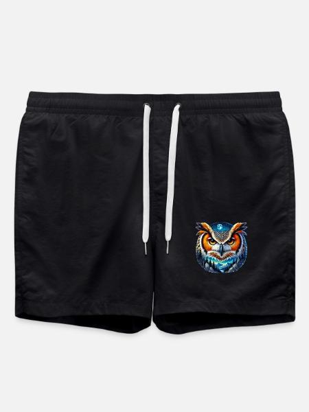 Eule - Badeshorts - Schwarz