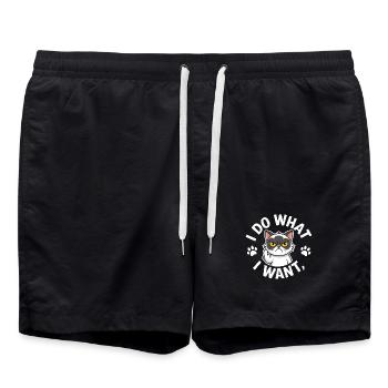 Ich mache, was ich will - Badeshorts - Schwarz - Vorne - AI Model Male 185 light (185cm)