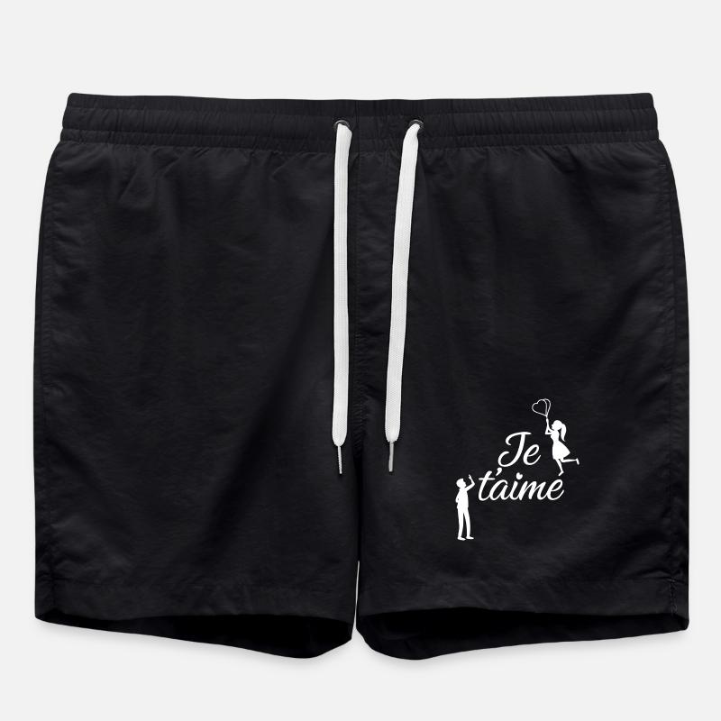 Ich liebe dich - Badeshorts - Schwarz