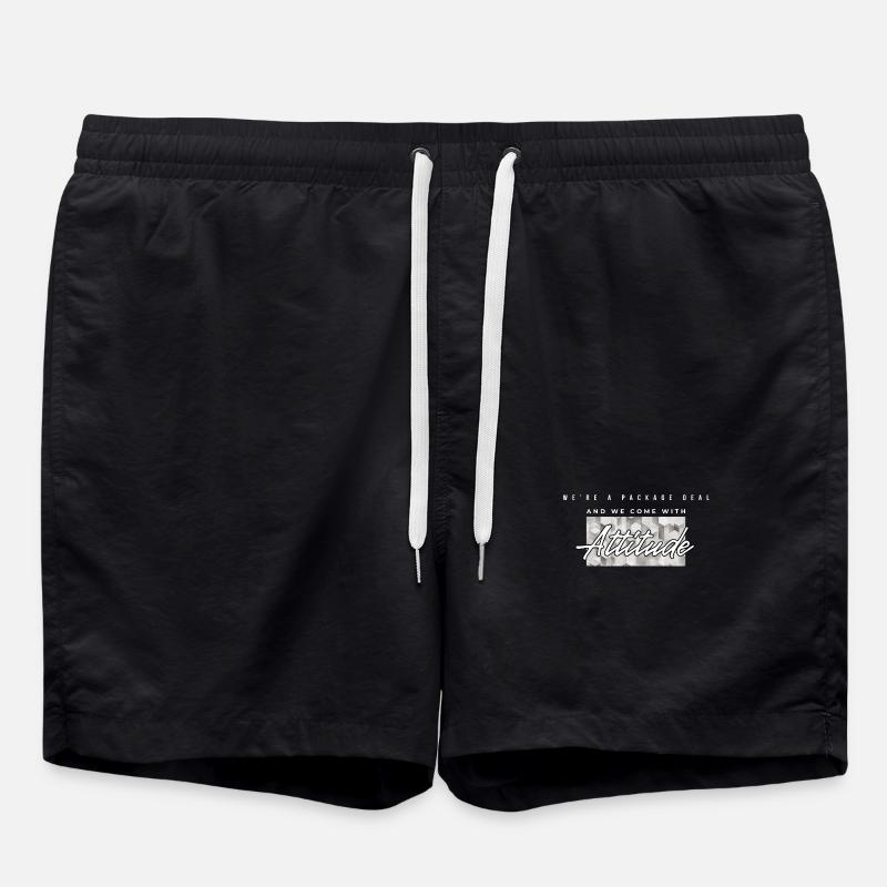 Attitude Geometric Logo Tee - Badeshorts - Schwarz