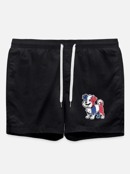 Dog in the colors of the French flag 2026 - Swim Trunks - black