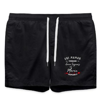 Maman Formidable et Mamie Exceptionnelle - Short de bain - noir - Devant - AI Model Male 185 light (185cm)