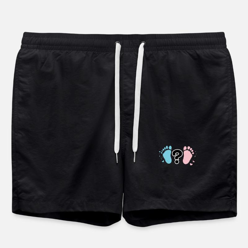 Empreintes Bébé Pastel et Question - Short de bain - noir