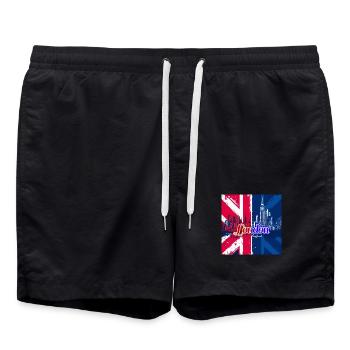 Silhouette de l’Union Jack de Londres - Short de bain - noir - Devant - AI Model Male 185 light (185cm)